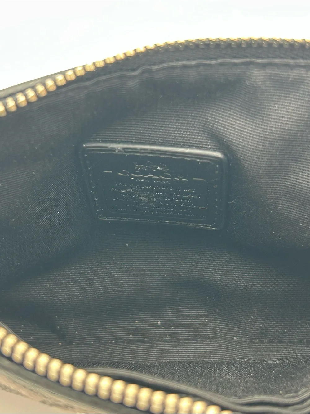 Coach Signature Black Denim Zip Wristlet